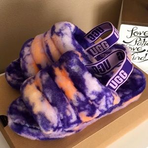 BNWT!✨ Gorgeous UGG Fluff Yeah Slide Violet Night Marble Slippers! 💜